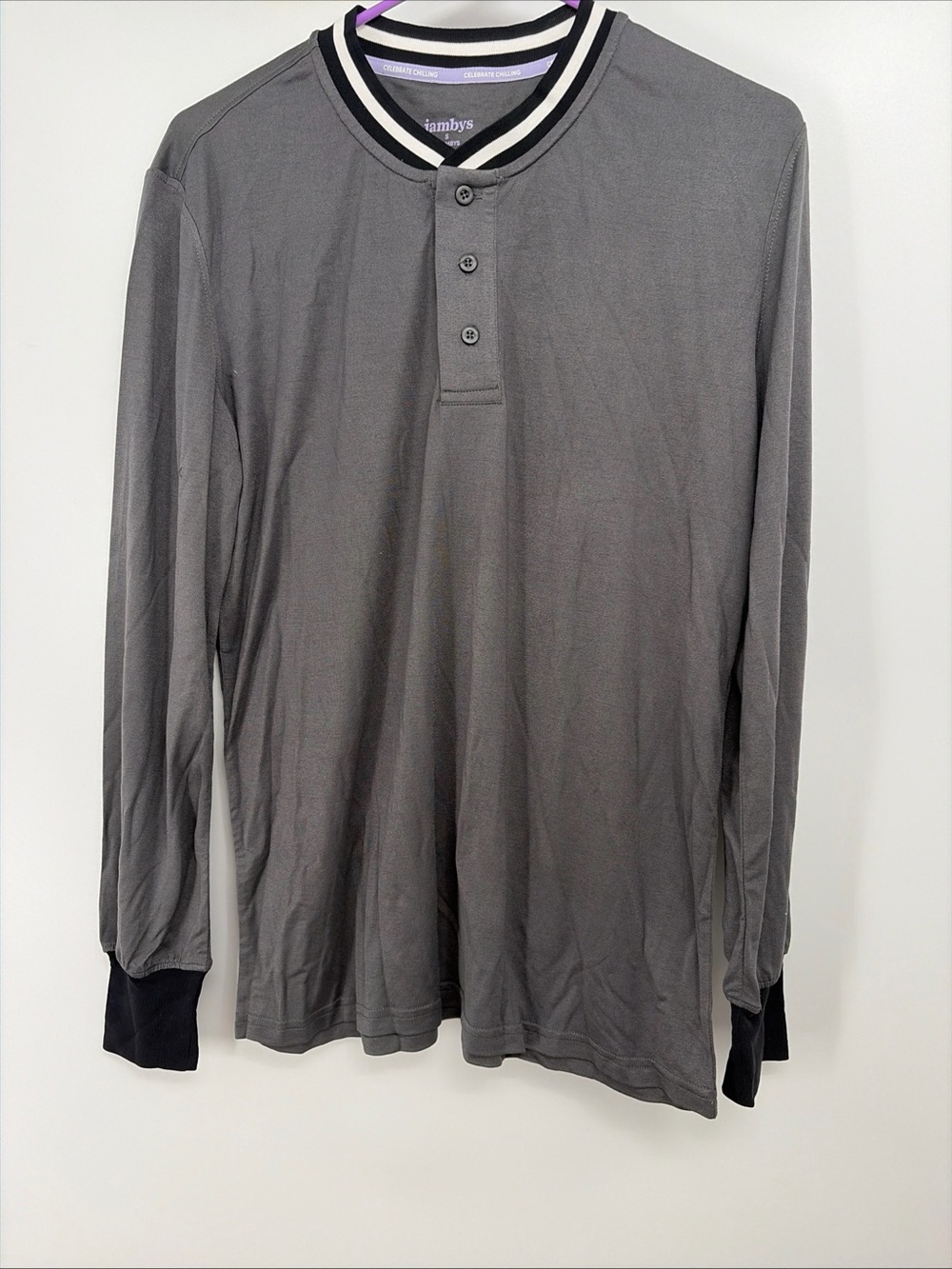 New Mens Jambys Pajambys Lounge Sleep Shirt Henley Sz Small